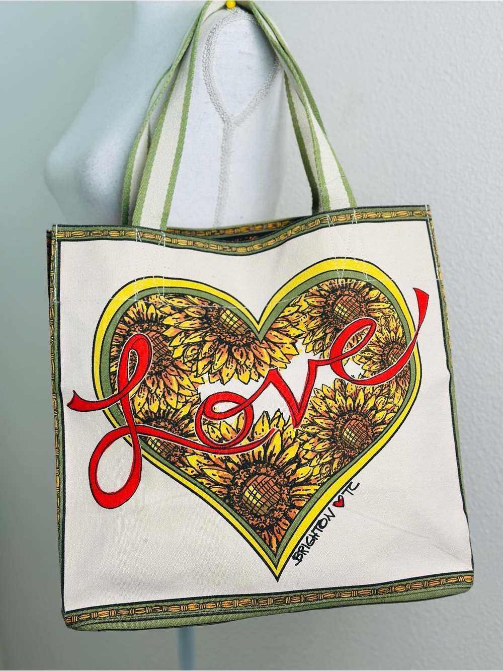 Brighton Something Wonderful Sunflower Love Canvas Tote Bag